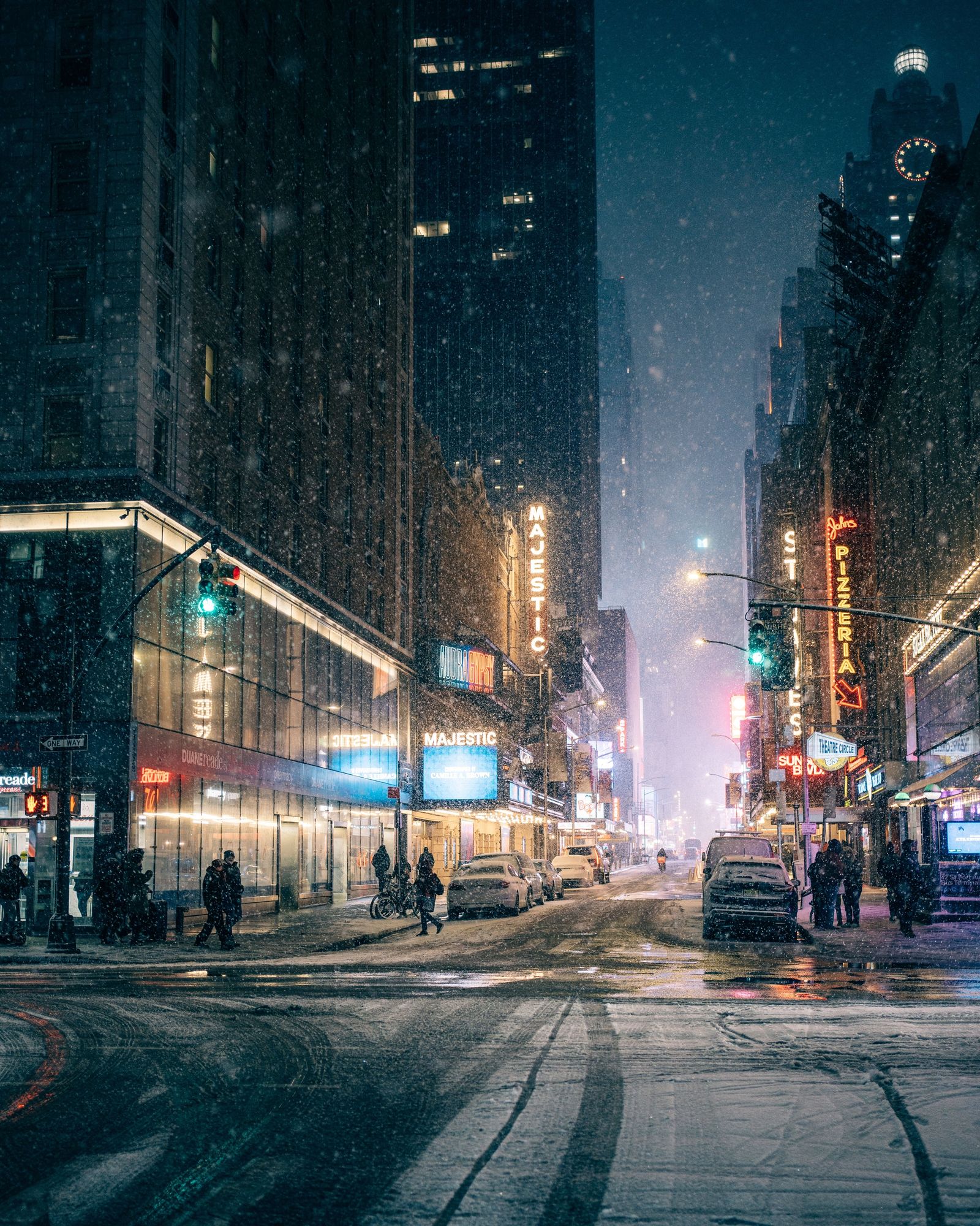 Snowy 44th Street, Theater District