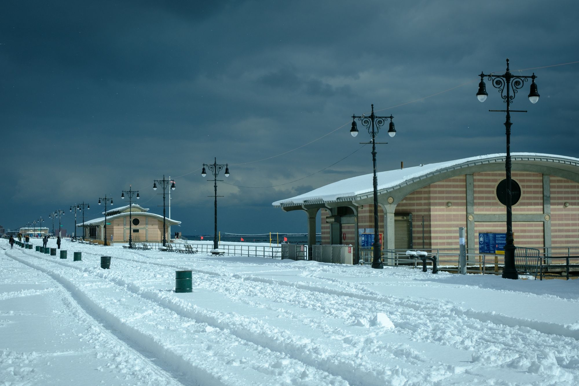 Snowy Coney Island Boardwalk, Brooklyn