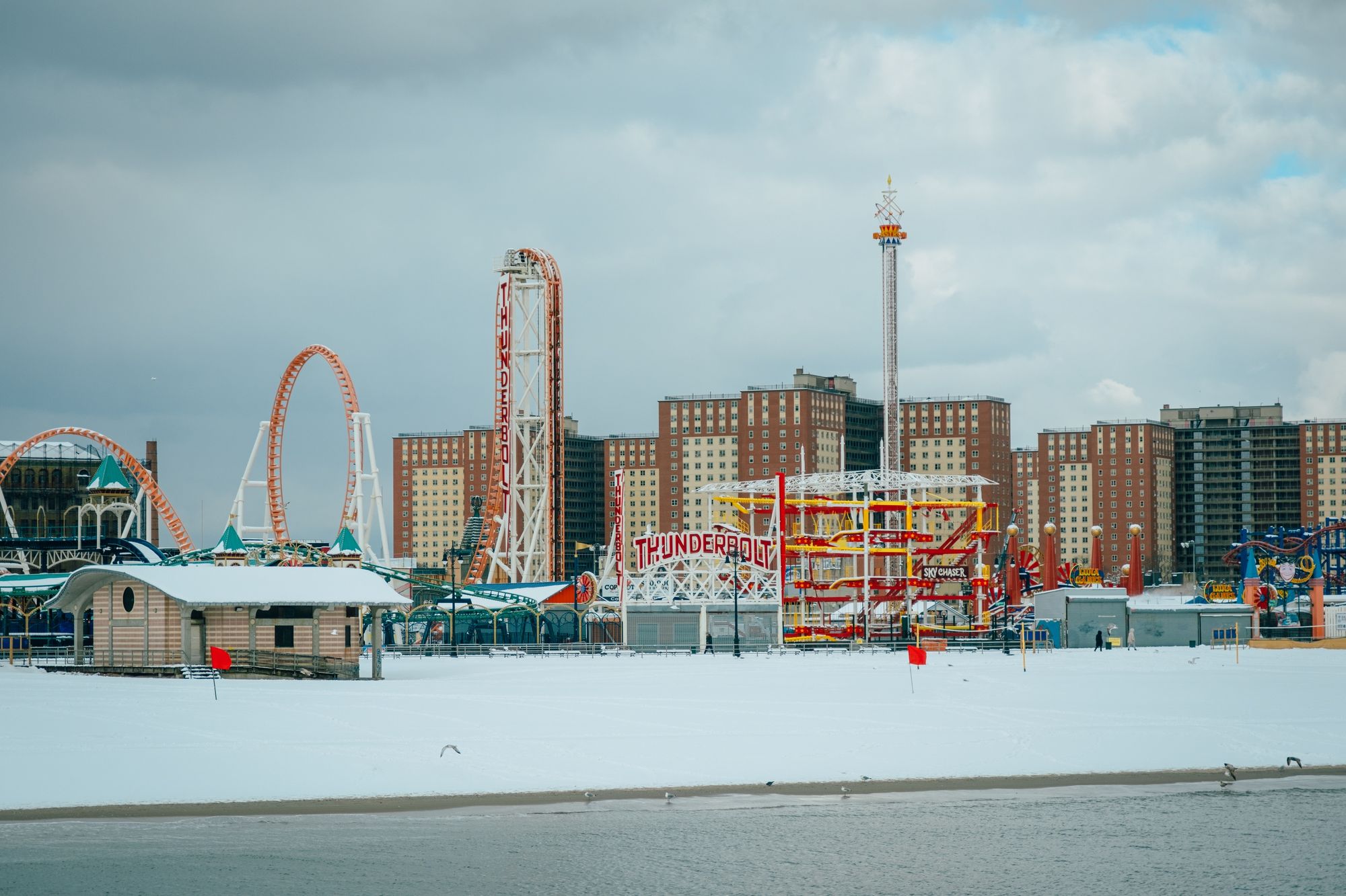 Snowy Coney Island, Brooklyn