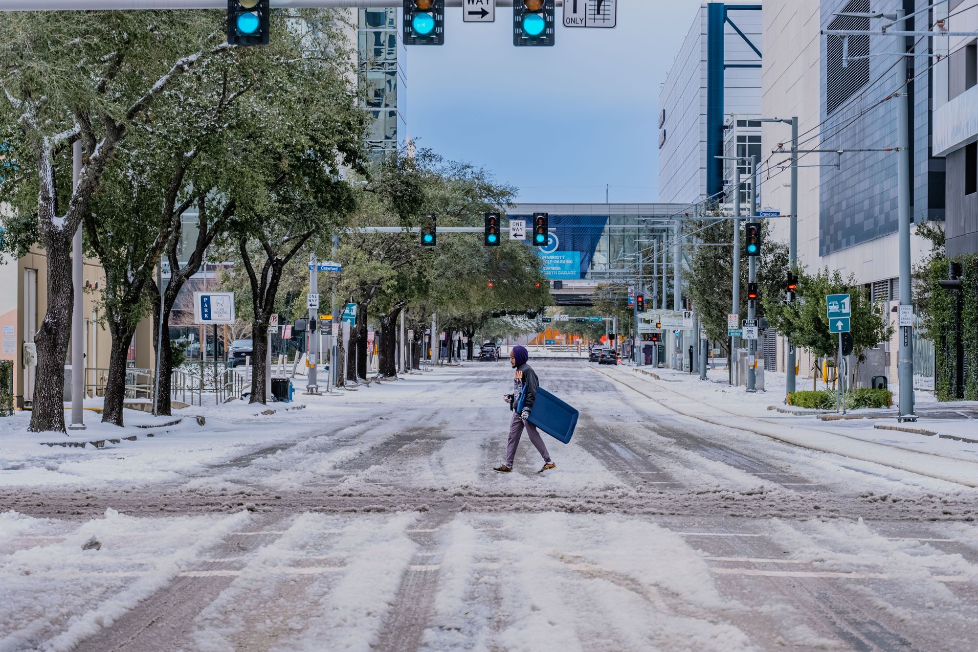 Snowy Downtown Houston 1