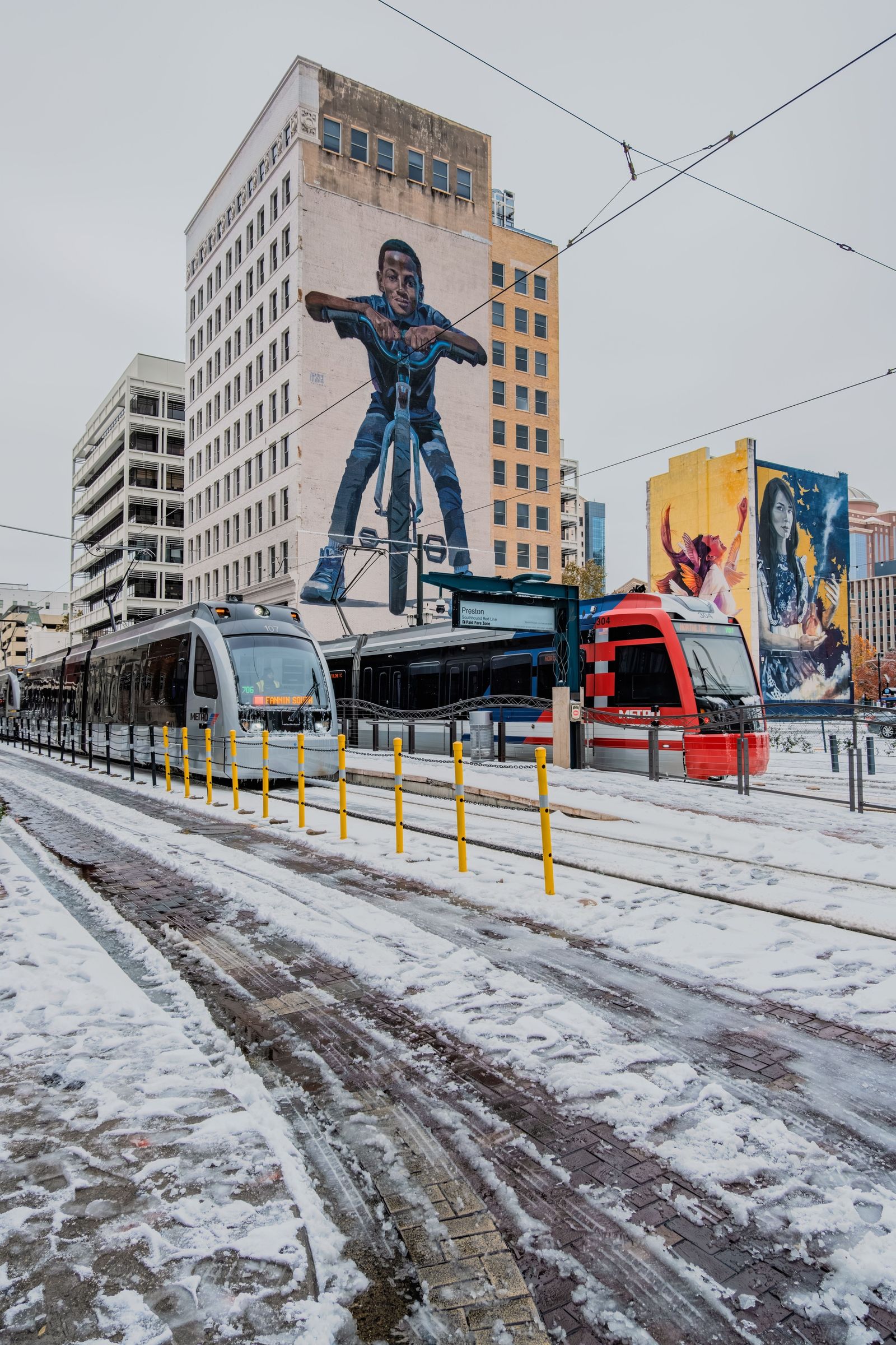 Snowy Houston Downtown