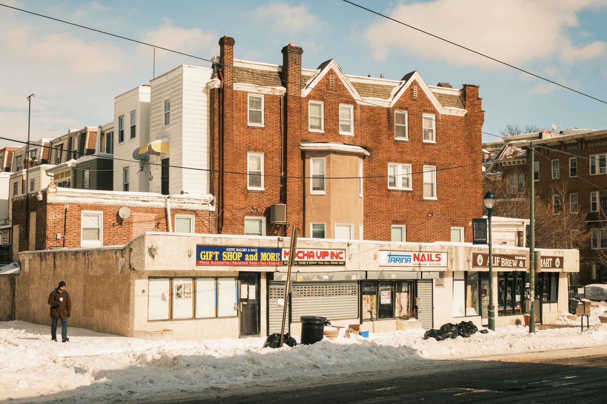Snowy Scene on Baltimore Avenue, West Philadelphia