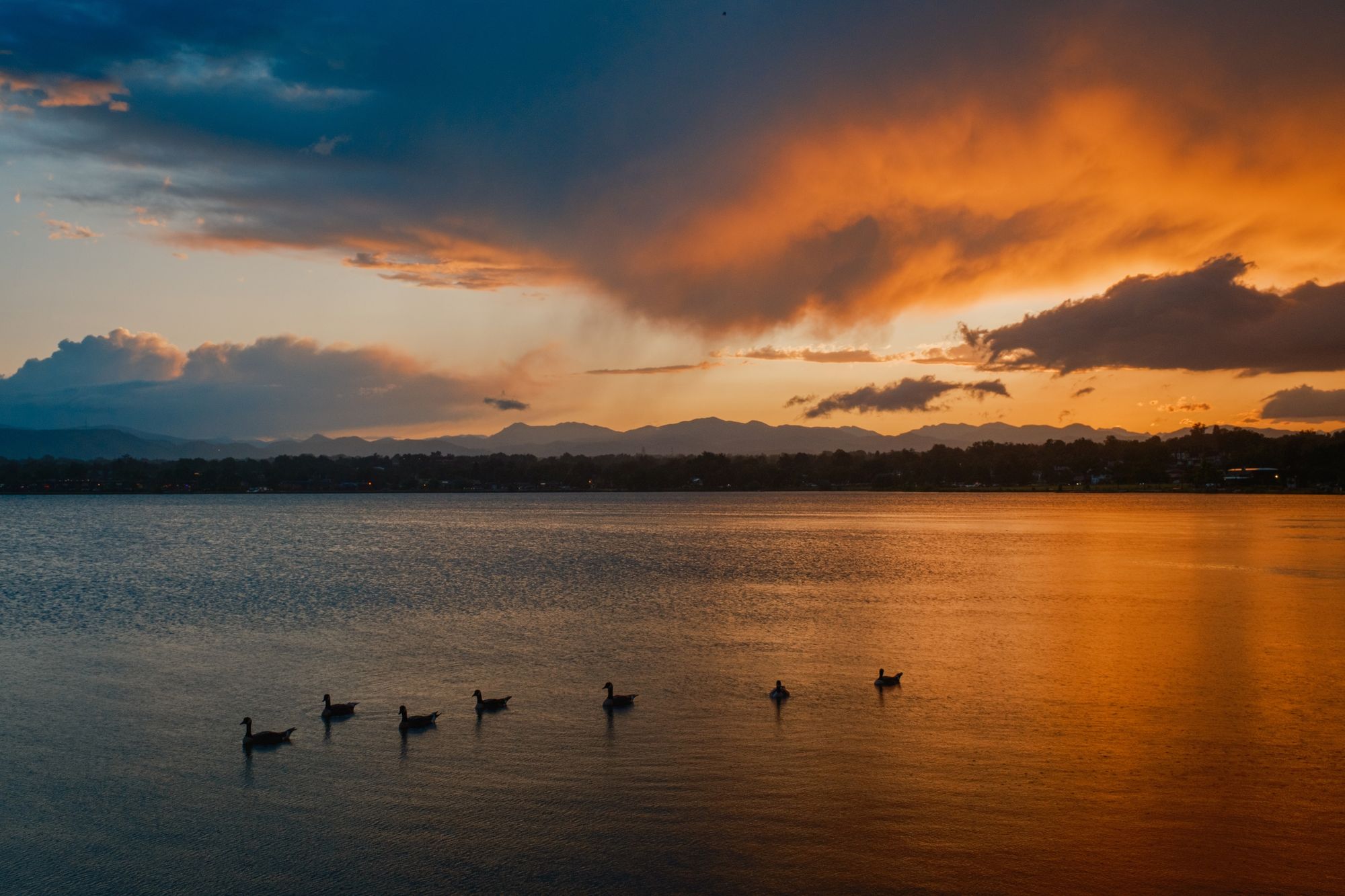 Sunset at Sloan's Lake Park, Denver