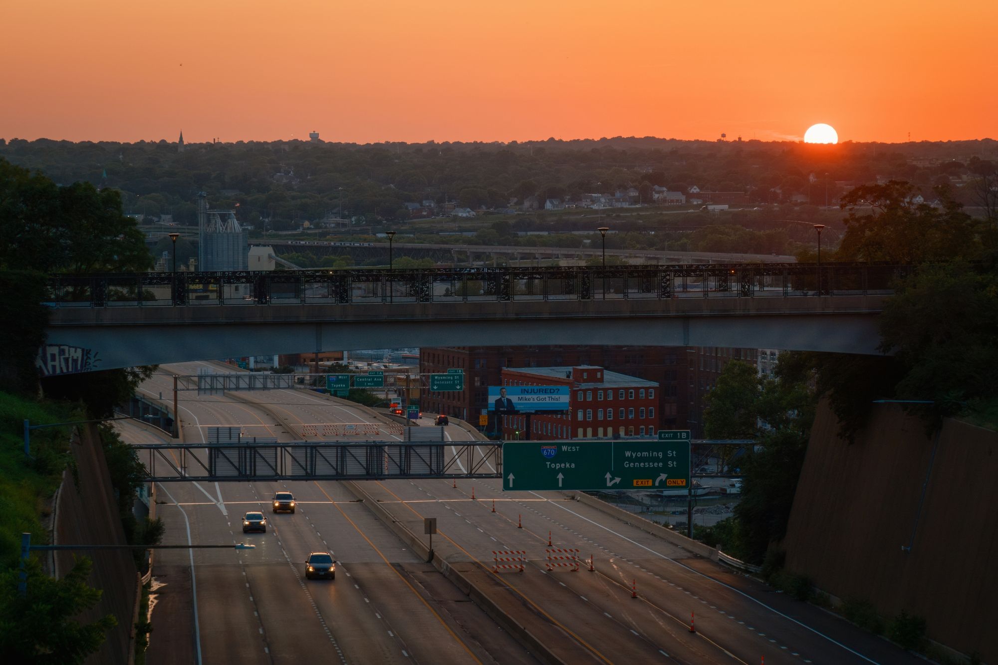 Sunset over I-670, Kansas City